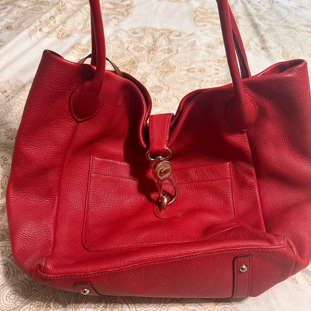 Dooney & Bourke Red Shoulder Bag with Slouchy Design